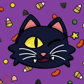 подмигивающий кот 