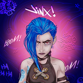 Иллюстрация "Взрывная Джинкс" (1 вариант)