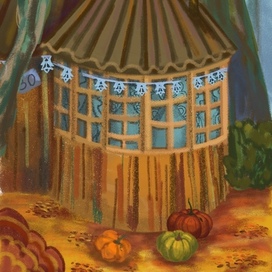 Осенний домик в лесу