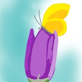 Тюльпан и бабочка