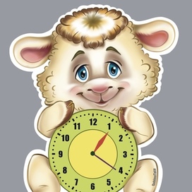 Детские часы (плакат, вырубка, печать на фанере)