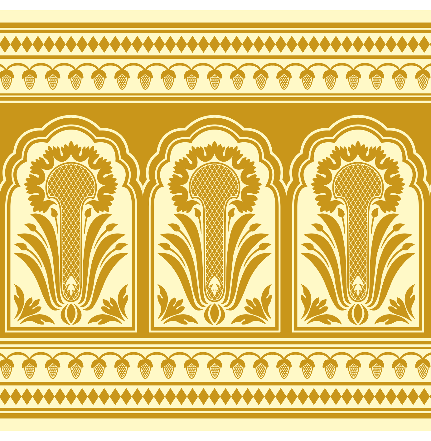 Бесшовный цветочный узор в ближневосточной стиле