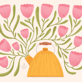 Чайник и цветы | Masha BGD