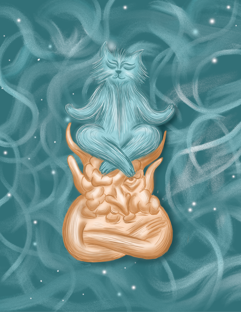 Котик левитирует