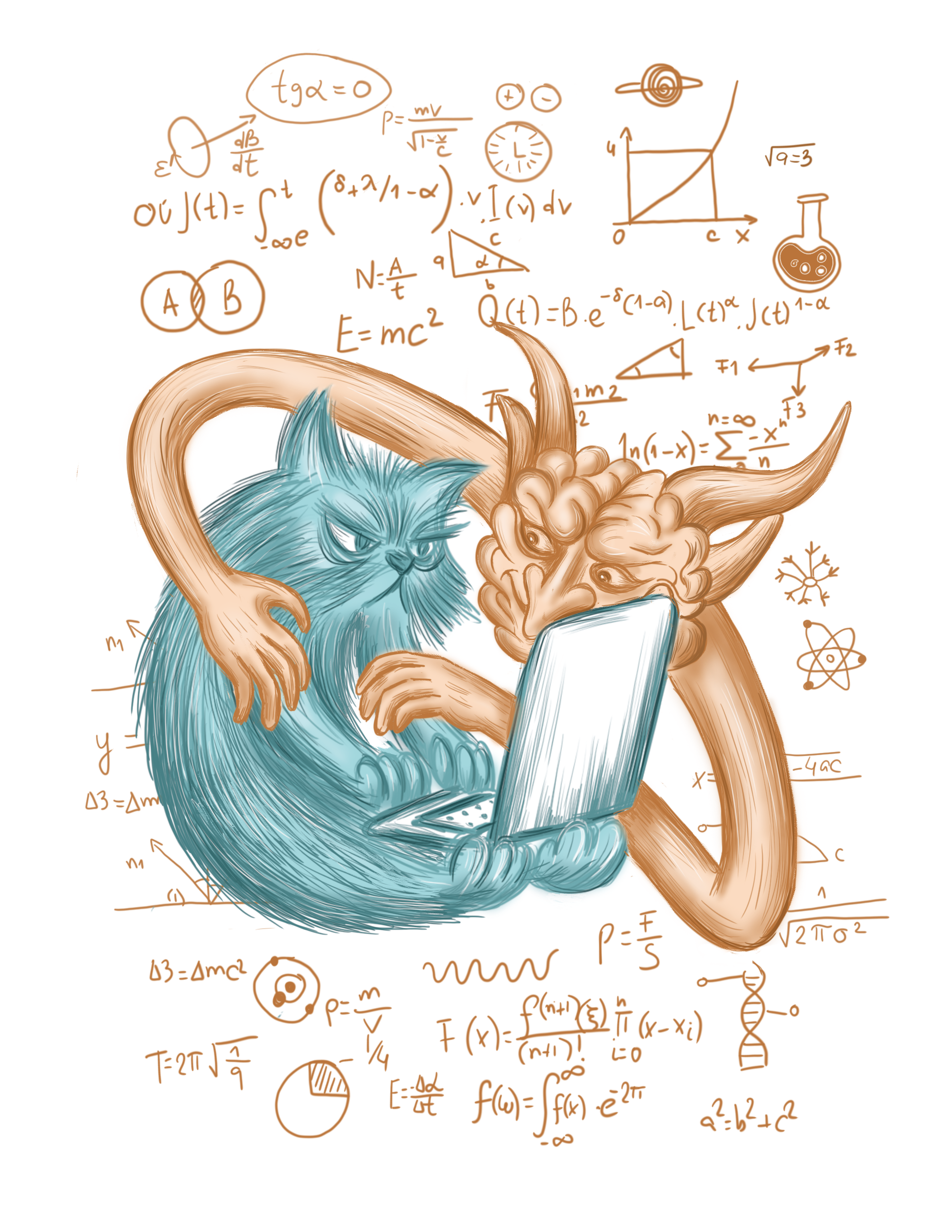 Котик за компьютером