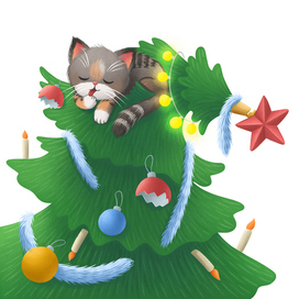 Иллюстрация для книги "Mushka and the Naughty List"