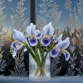 Иллюстрация букета ирисов