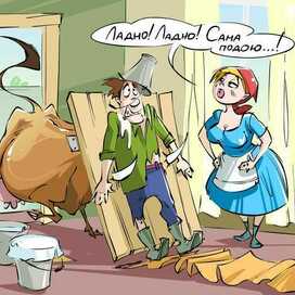 Корова и мужик