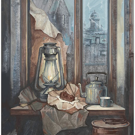 Темнота. Иллюстрация посвященная Блокадному Ленинграду