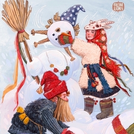 Снеговик и ряженные