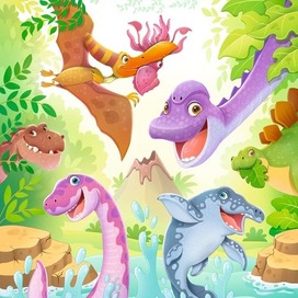 Обложка  "Динозавры" Играем вместе