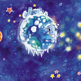 Иллюстрация на разворот к авторской сказке "Солнце". Автор Олеся Новак (Оксана Енжаева).