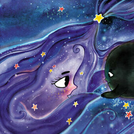 Иллюстрация на разворот к авторской сказке "Солнце". Автор Олеся Новак (Оксана Енжаева).