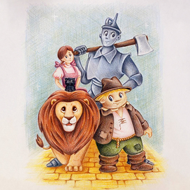 Иллюстрация по книге "Волшебник изумрудного города"