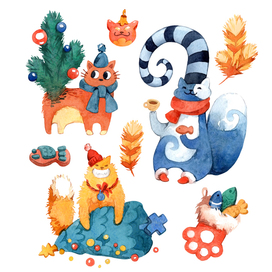 Новогодние котики