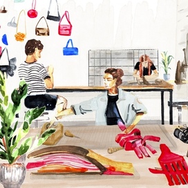 Handmade Barcelona. Leather bag shop.