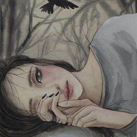 Тоска. Акварель