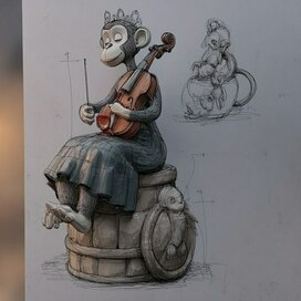 Обезьяна со скрипкой 