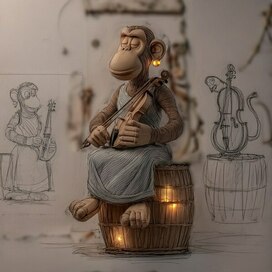 Обезьяна со скрипкой 