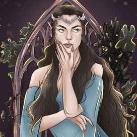 Арвен из Властелина колец. Книжная иллюстрация, обложка для книги, дизайн персонажа