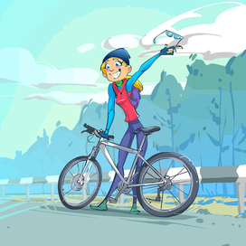 Велосипедистка