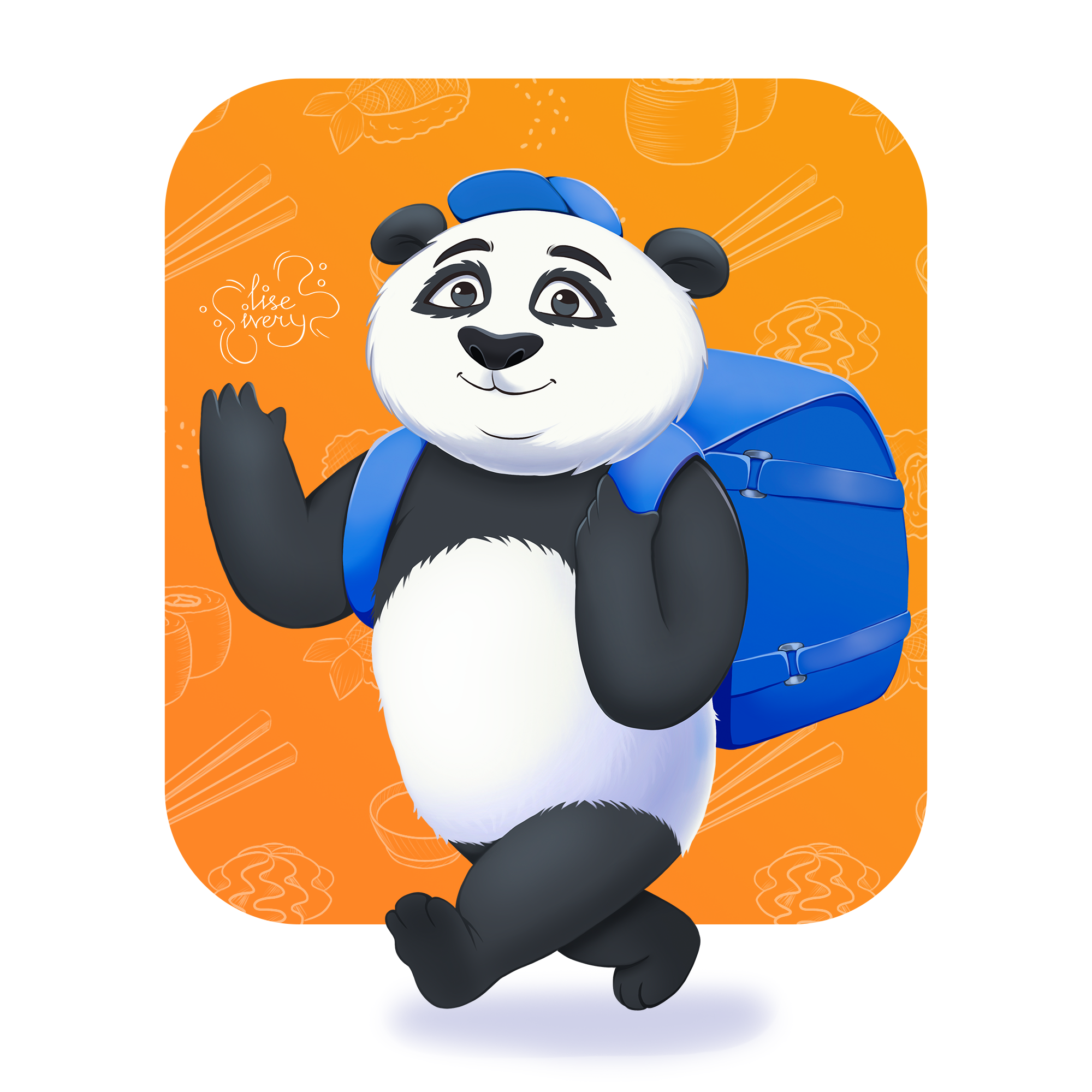 Маскот для службы доставки роллов