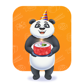 Маскот для службы доставки роллов