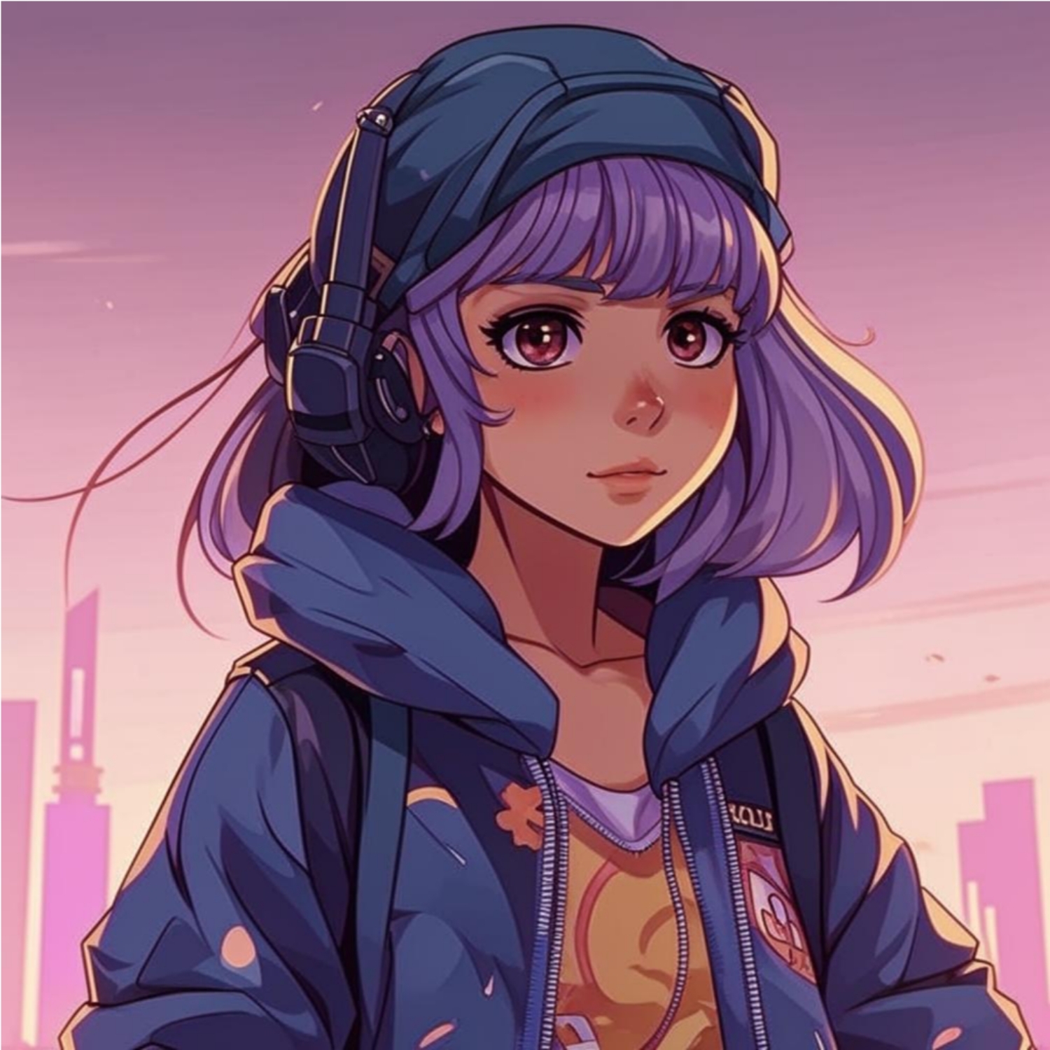 Иллюстрация девушки в стиле Y2K