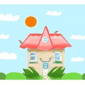 Домик с красной крышей