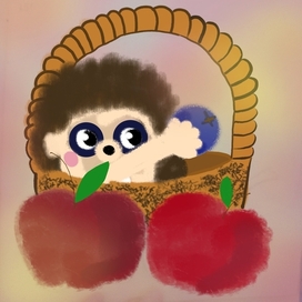 Ежик и яблочки