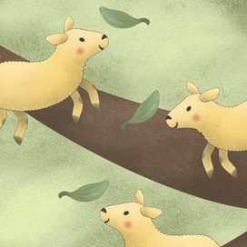 Овечки с листочками