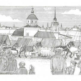 Прибытие обоза. Экспедиция Беринга