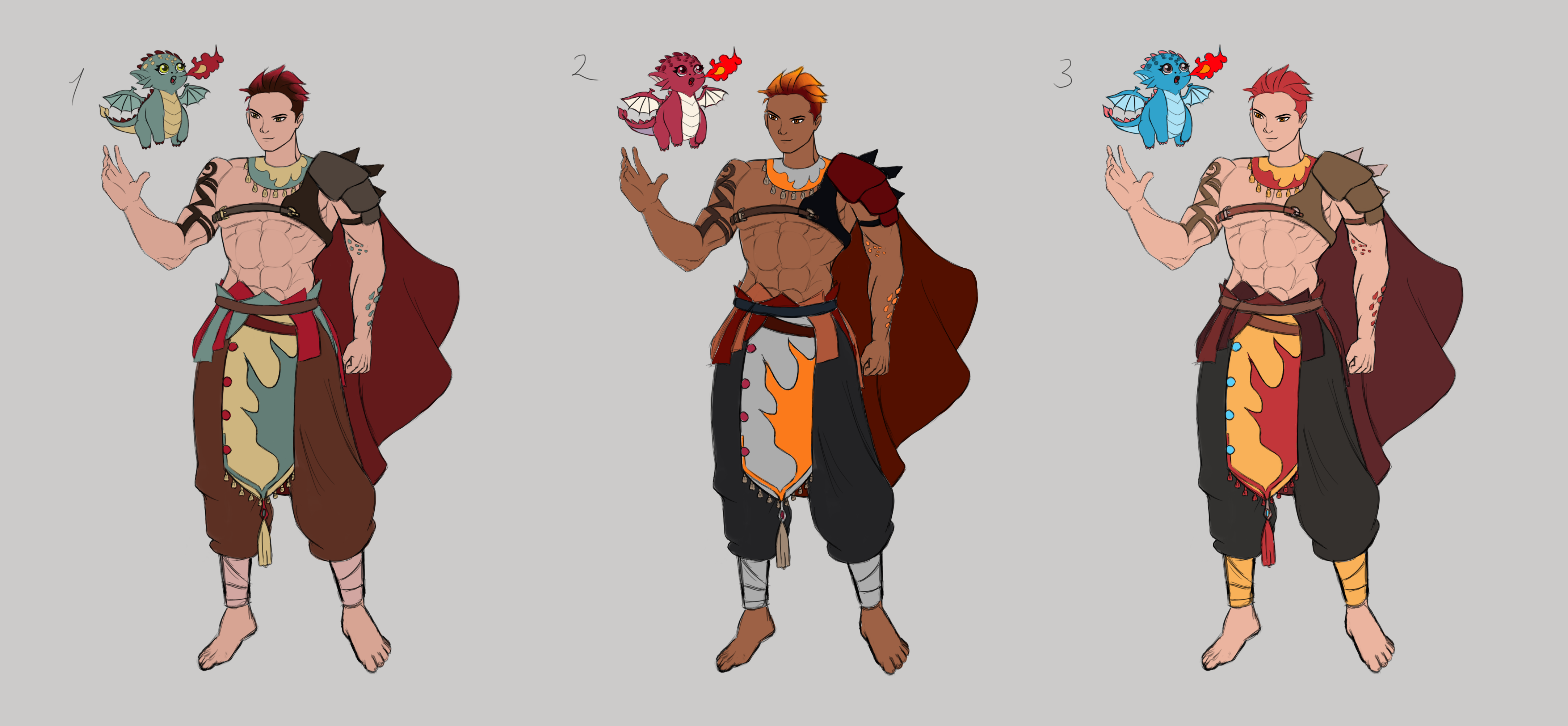 Огненный человек и его фамильяр (палитры)