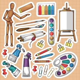 Набор с мини-иллюстрациями по теме: "Творчество"