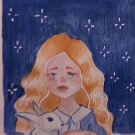 Девушка и кролик 