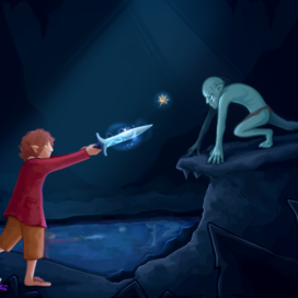 " Встреча Бильбо Бэггинса и Голлума "