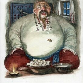 " Ночь перед Рождеством"  галушки со сметаной.