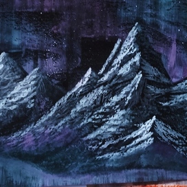 Северное сияние в горах