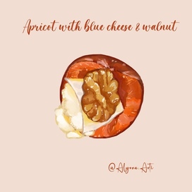 Абрикос с голубым сыром и грецким орехом