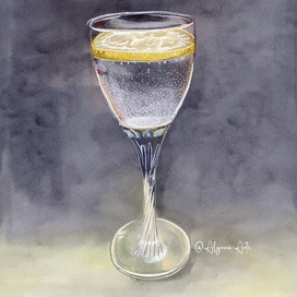 Бокал вода с лимоном