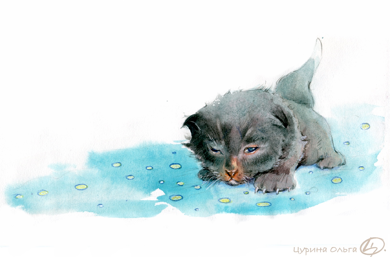 Черныш открывает глазки