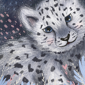 Зимний снежный барс.