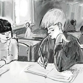 Дети в  классе. Быстрая зарисовка 