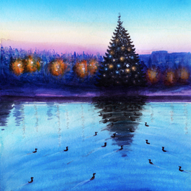 Утки и новогодняя елка