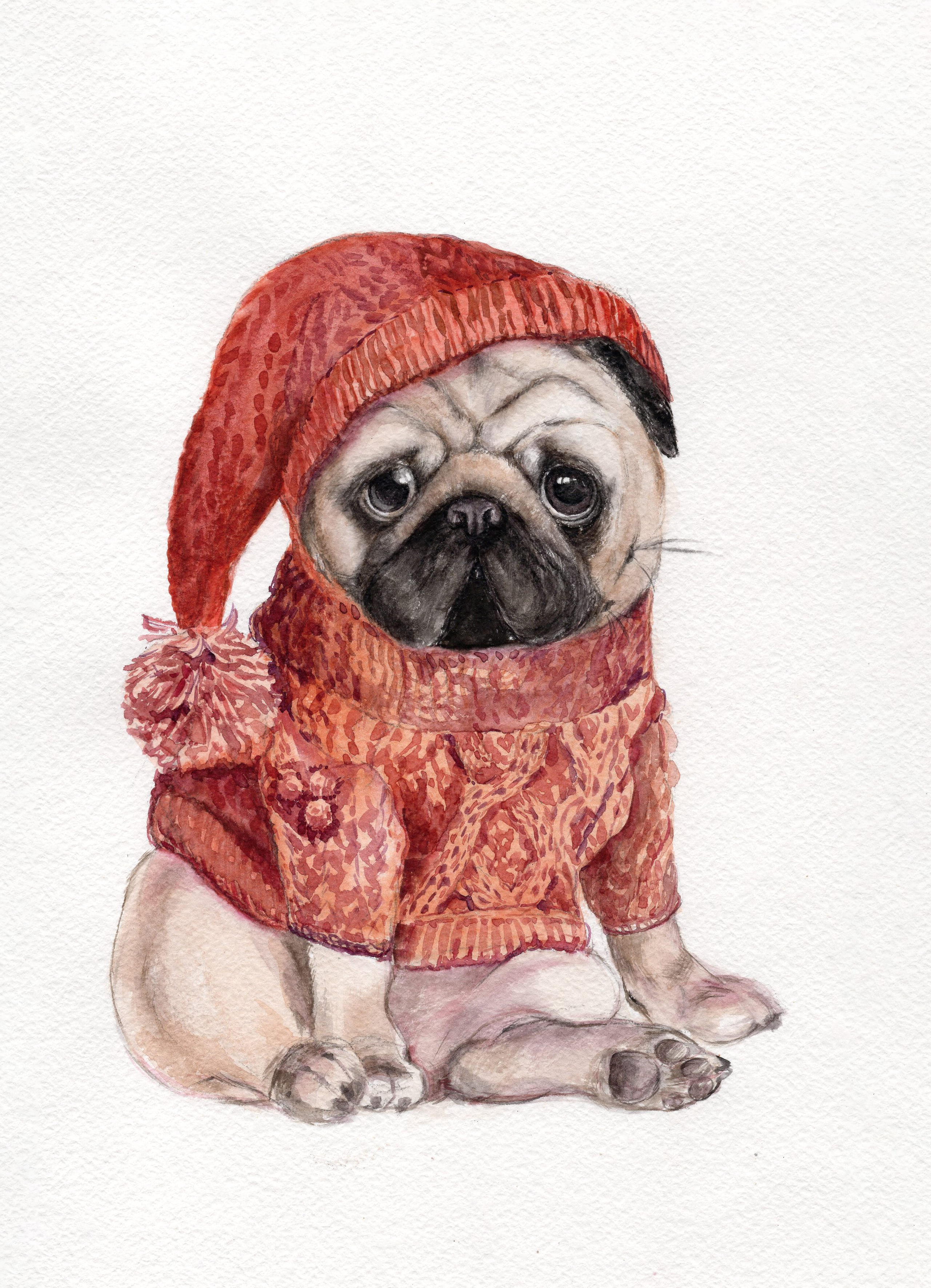 Новогодний мопс