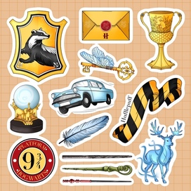 Стикерпак "Гарри Поттер": "Факультет Пуффендуй"