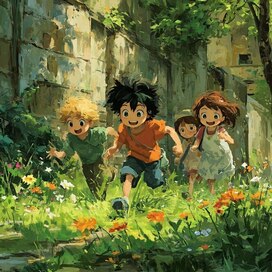 бегущие дети