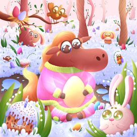 Иллюстрация на календарь 2026 г. Апрель.