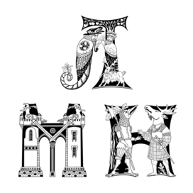 Буквицы Л М Н