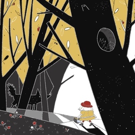 Из серии иллюстраций к сказке "Красная Шапочка". Встреча неизбежна